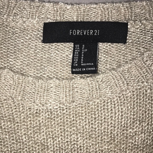 FOREVER 21 CREAM COLORED SWEATER - Picture 2 of 3
